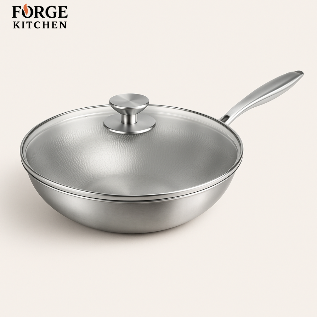 Forge Kitchen Titanium Flat-Bottom Wok